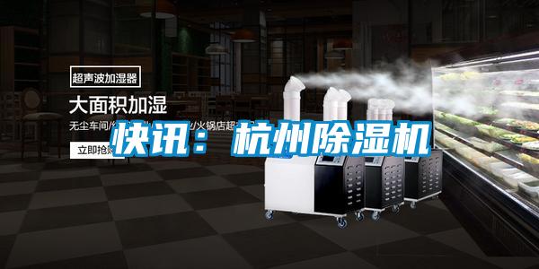 快訊:杭州除濕機(jī)
