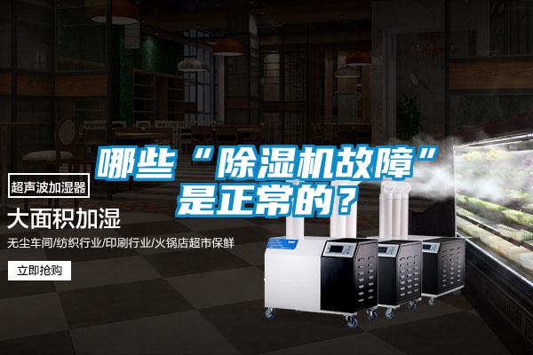 哪些“除濕機故障”是正常的?