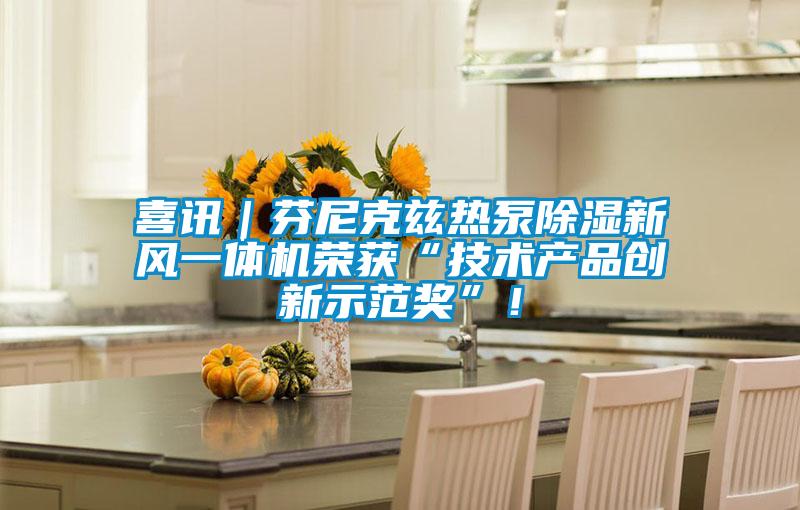 喜訊｜芬尼克茲熱泵除濕新風一體機榮獲“技術產品創新示范獎”！