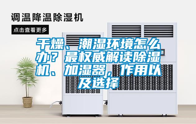干燥、潮濕環境怎么辦？最權威解讀除濕機、加濕器，作用以及選擇